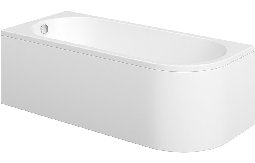 Navy J Shape 1500x725x600mm 0TH Bath w/Legs (LH)