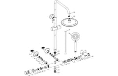 Bruce Thermostatic Bar Mixer w/Riser & Overhead Kit - Chrome