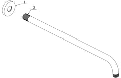 Round Shower Arm 300mm - Chrome