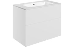 Beanacre 815mm Wall Hung 2 Drawer Basin Unit & Basin - Matt White