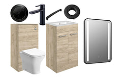 Bradford 510mm F/S Furniture Pack - Oak w/Black Finishes