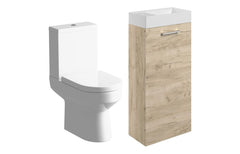 Bradford 410mm F/S Basin Unit & C/C Toilet Pack - Oak