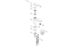 Thames Cloakroom Basin Mixer & Waste - Brushed Brass