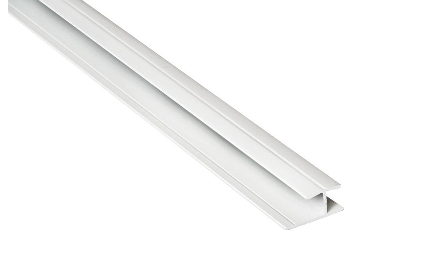 Fibo White PVC H-Shaped 2-Part Stacking Profile 2.4m