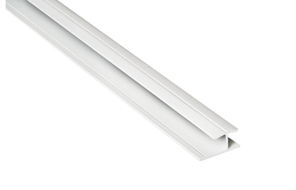 Fibo White PVC H-Shaped 2-Part Stacking Profile 2.4m