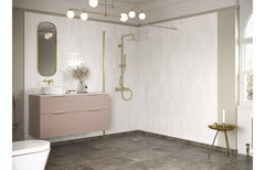 kilo 700mm Wetroom Panel & Support Bar - Brushed Brass