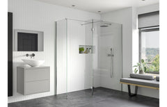 kilo 700mm Wetroom Side Panel & Arm - Chrome