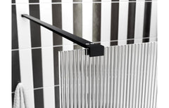kilo 800mm Fluted Wetroom Panel & Side Panel Arm - Black