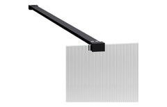 kilo 1200mm Fluted Wetroom Panel & Support Bar - Black