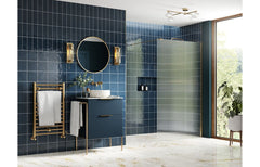 kilo 800mm Fluted Wetroom Panel & Support Bar - Brushed Brass