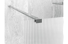 kilo 800mm Fluted Wetroom Panel & Support Bar - Chrome