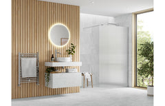kilo 800mm Fluted Wetroom Panel & Support Bar - Chrome