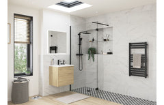 kilo 500mm Wetroom Panel & Support Bar - Black