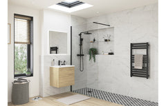 kilo 500mm Wetroom Panel & Support Bar - Black
