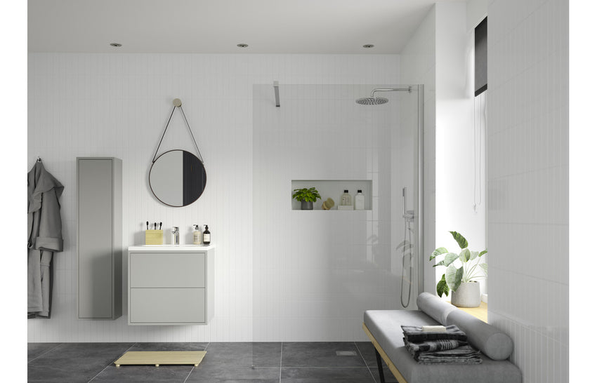 kilo 1000mm Wetroom Panel & Support Bar - Chrome