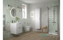 Beanacre 815mm Wall Hung 2 Drawer Basin Unit & Basin - Matt White